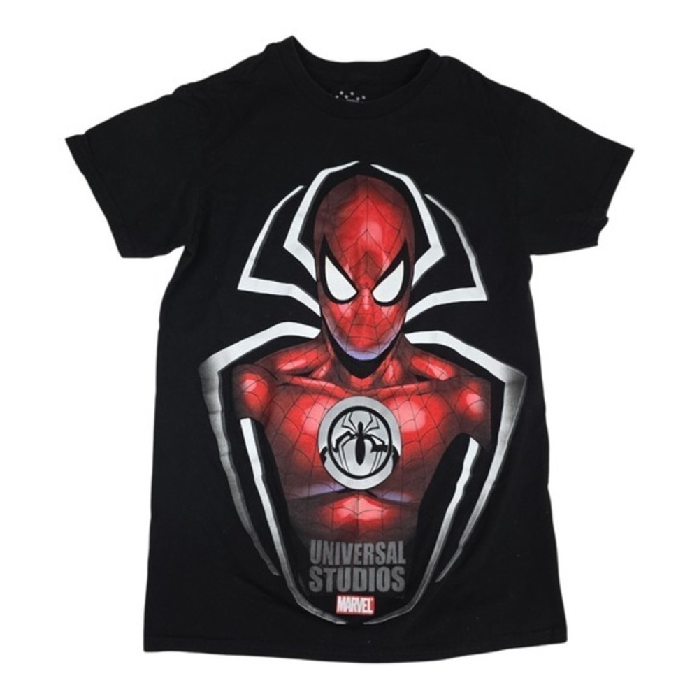 Universal Studios Spider-Man T-Shirt Small Black Marvel Graphic Tee Superhero